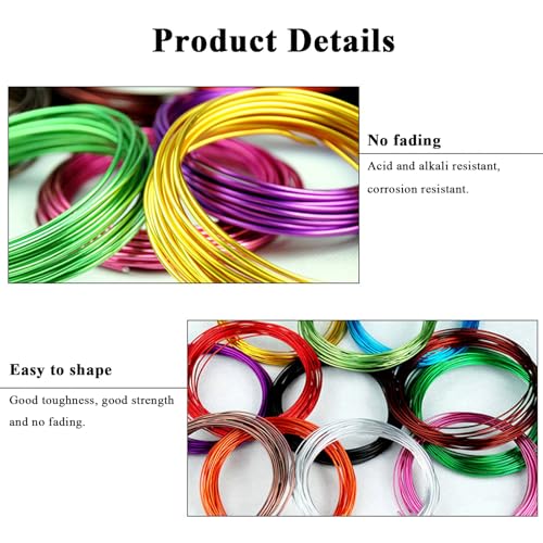 WSYCWG 2.5Mm Aluminium Craft Wire, 9.84Ft/3 Meters Beading Wire Colored Aluminum Wire Suitable for DIY Craft Making,Rose red