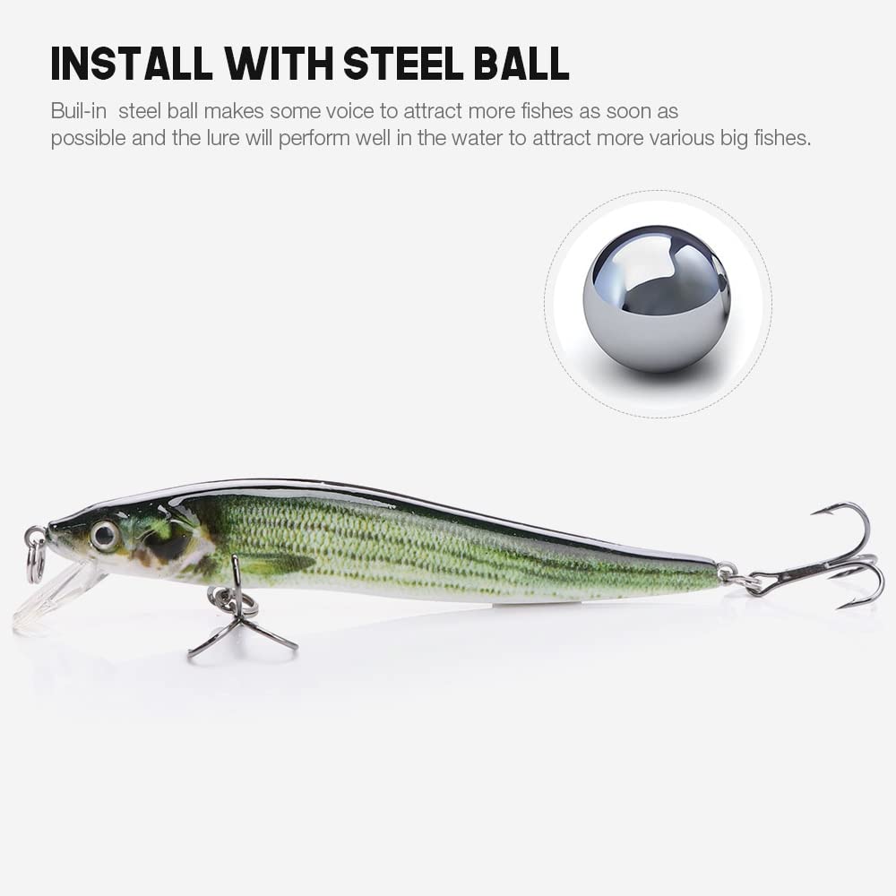 5pcs/Box 85mm 6 g Minnow Fischereiköder schwimmende Wobbler for künstliche Köder Kit Crankbait Minnow Lure Set (Color : 85mm 6.5g Set A)