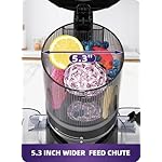 ACOQOOS Juicer Machines, Cold Press Juicer Whole Fruit and Vegetable with 5.3" Wider and Larger Feeding Chute (Capacity 1.8L), Easy to Clean Juicers with 2 Cups, Masticating Juicer Black - Image 2
