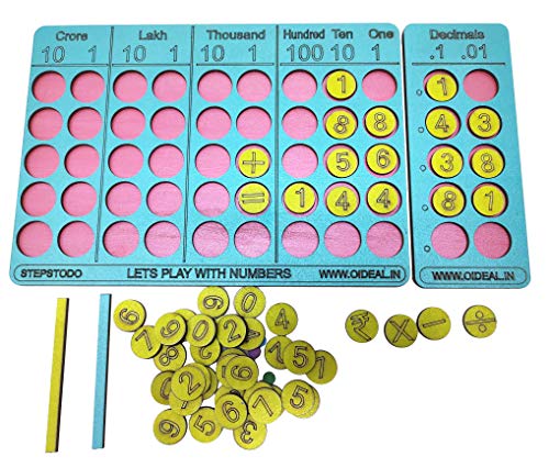 Place Value and Number Operations Learning Kit. Playful Learning of Number Sense, Add, Subtract and Multiplication with Separate Decimal Board.