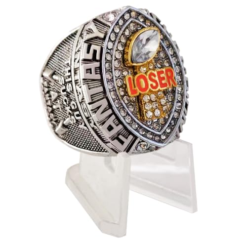 guancrown Fantasy Football Loser Ring Last Place Championship Ring Toilet Bowl (size 11, ring with stand)