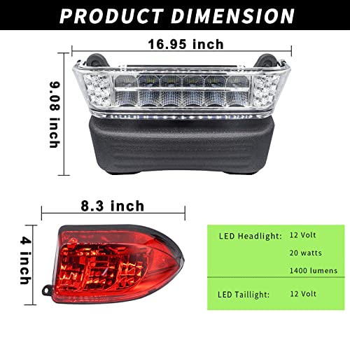 Drive-Up Club Car Precedent Led Headlight And Taillight Assembly For 2004-2008.5 Precedent Electric Golf Cart 102524801,1025290-01 #TOP4