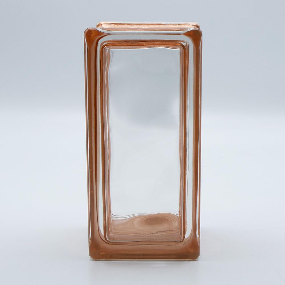 Bloques de vidrio de diseño de visión completa Reflex naranja, medio bloque 19x9x8 cm - 10 unidades