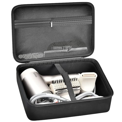 PAIYULE Suporte para Estojo de Secador de Cabelo para Shark Hd112Brn e Hd331 Secador de Cabelo Hyperair Iq Concentrador 2 Em 1, Bolsa de Armazenamento de Secadores de Cabelo para Dyson/Para Shark Flexstyle Styler Acessórios e Clipe, Caixa Preta Apenas