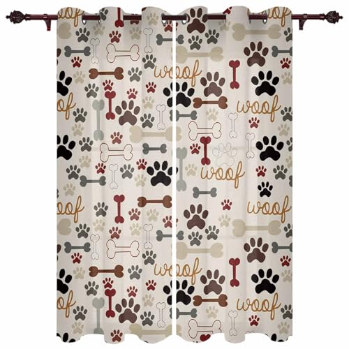 T&H - Cortinas y Cortinas para el hogar, diseño rústico de Leopardo, 2 Paneles para Puertas correderas, Puertas de Cristal, dormitorios, Salas de Estar