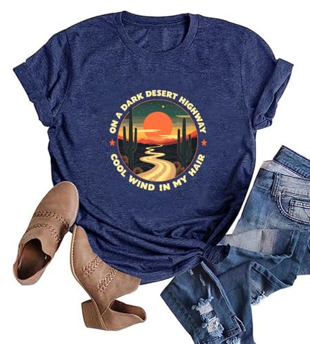 Women Funny Desert Tshirts Vintage Adventure Tee Shirts Soft Casual Athletic Exercise Outdoor Workout Top