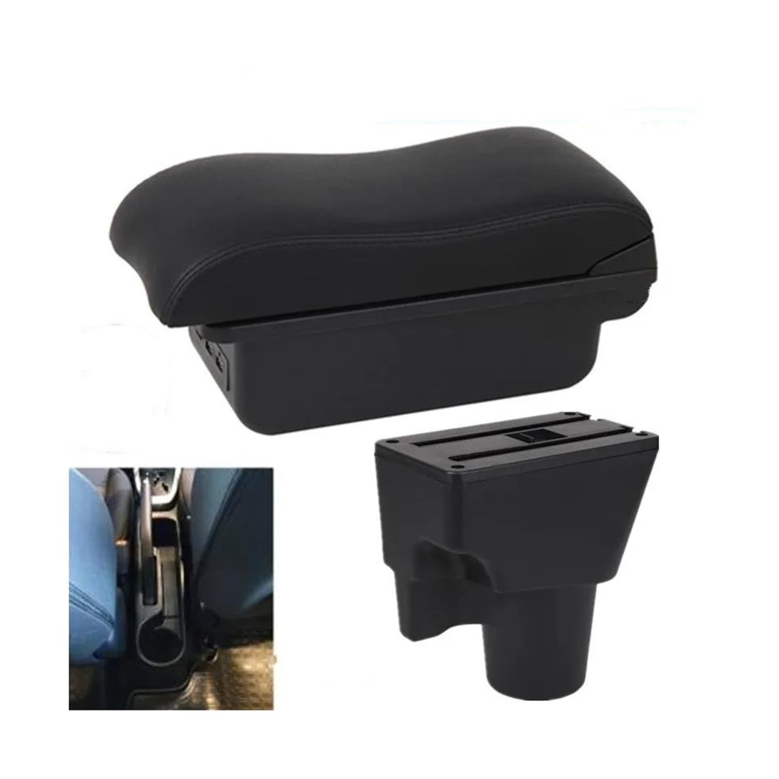 OOPUHKSY Armrest Box For Kia For Picanto For Picanto 3X-Line Car Armrest Storage Box Interior Parts Car Accessories(B2 black line 3USB)