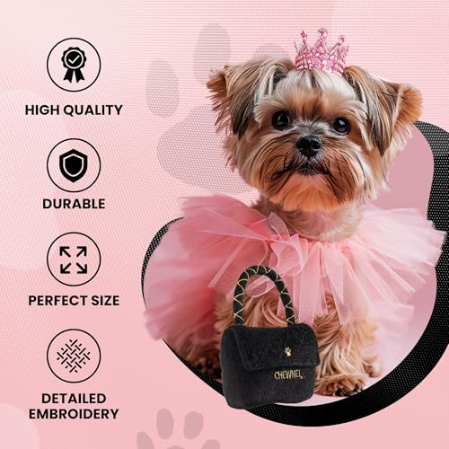 Dog Diggin Designs Chewnel Classique Plush Dog Toy Purse | Luxury-Inspired Parody Designer Handbag with Squeaker, Soft Plush Fashion Dog Toy – Haute Couture Purses & Handbags - Image 5
