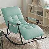Cómoda silla de lectura con diseño mecedora para interiores y exteriores, marco de acero duradero, funda extraíble y lavable, perfecta para relajación y comodidad en el dormitorio