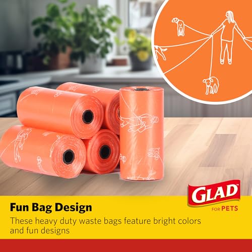 Image of Glad for Pets Dog Waste Bags, Scented, Tear-Resistant and Leak Resistant, 16 Rolls, Heavy Duty Poop Bags for Easy Waste Cleanup, Tropical Breeze Scent, 240 Total Bags