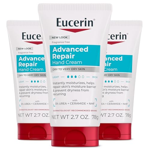 11 Best Lotion for Age Spots on Hands for Women Over 50: Dermatologist-Tested Solutions That Actually Work 7 Eucerin Advanced Repair Hand Cream, Immediately Soothes and Repairs Very Dry Skin, Fragrance Free, Non Greasy, Fast Absorbing, Travel Size Hand Lotion, 2.7 Oz Tube, Pack of 3