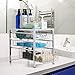 Bextsware Auledio Stackable Mesh Cabinet Basket Organizer with 3 Tier Wire Grid Sliding Drawer, Multi-Function Storage Organizer for Kitchen Counter, Desktop, Under Sink,Silver