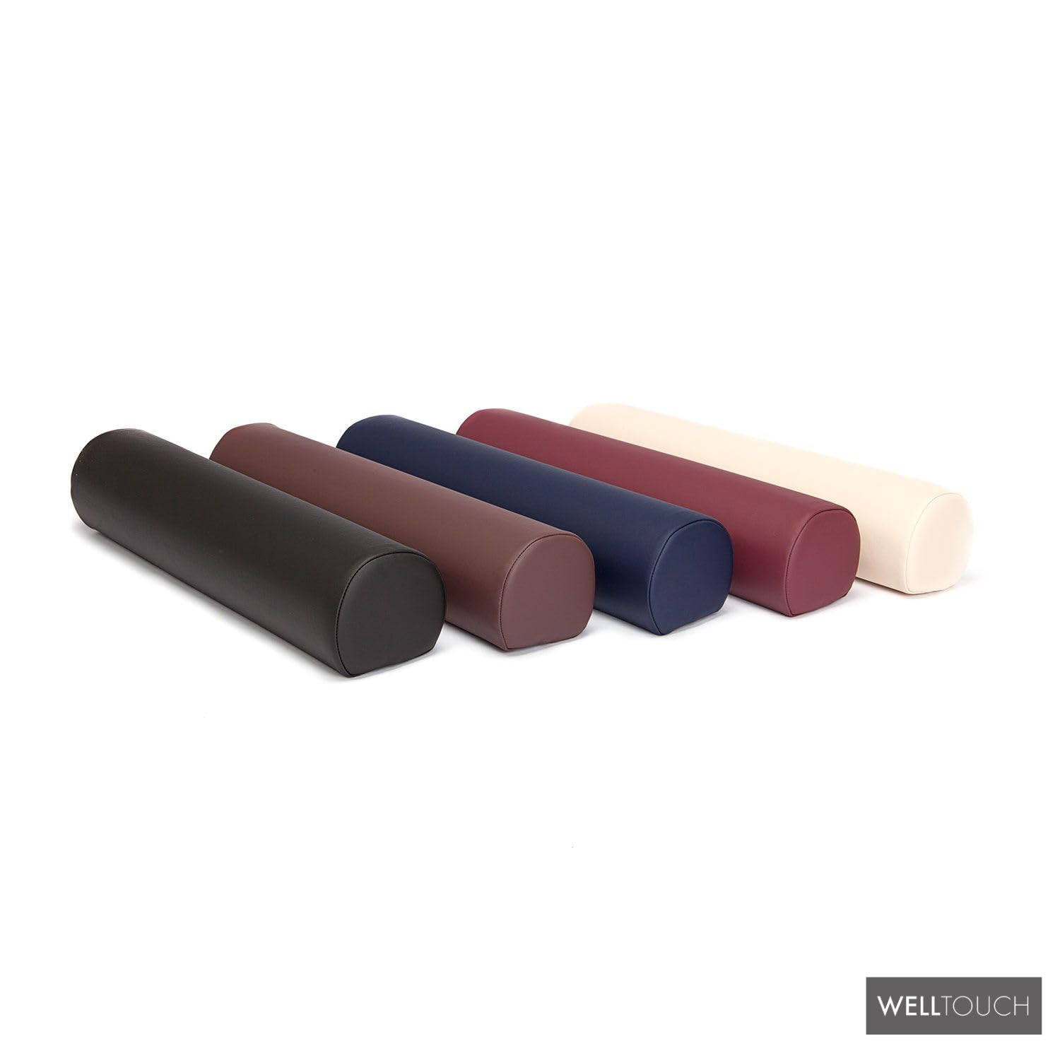 WellTouch Lagerungsrolle 3/4 Rund | Knierolle für Massageliegen | Lagerungskissen für Massage & Therapie | Beinauflage in Größe M: 65 x 14,5 x 13 cm (beige)