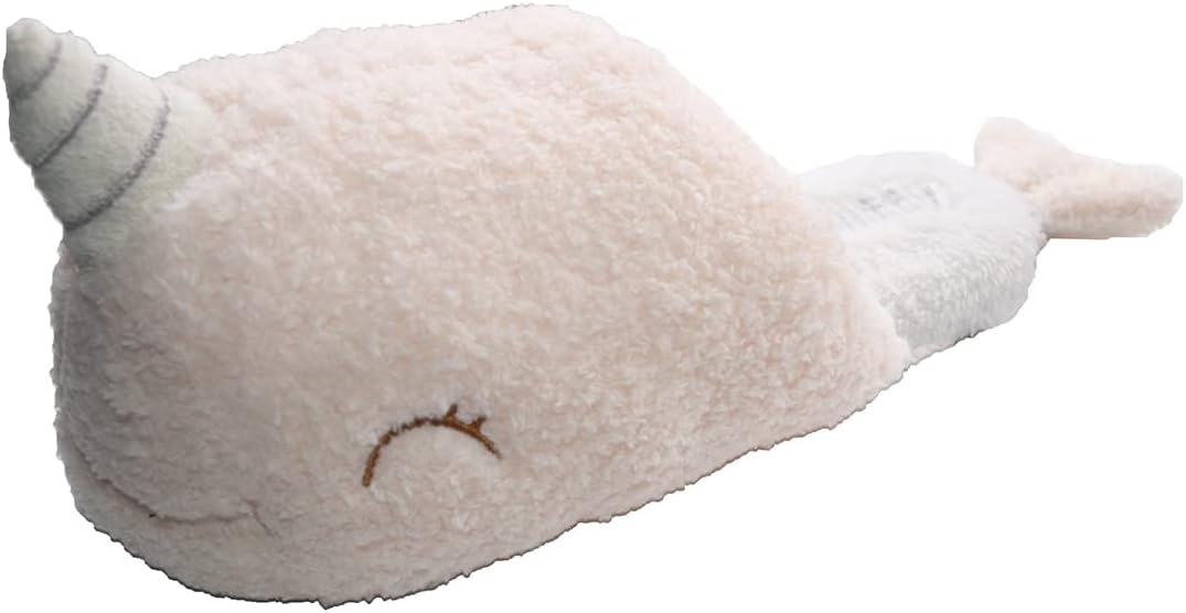 Millffy Whale Narwhal Floor Slippers - Soft House Slippers for Women, Electric USB Heated
