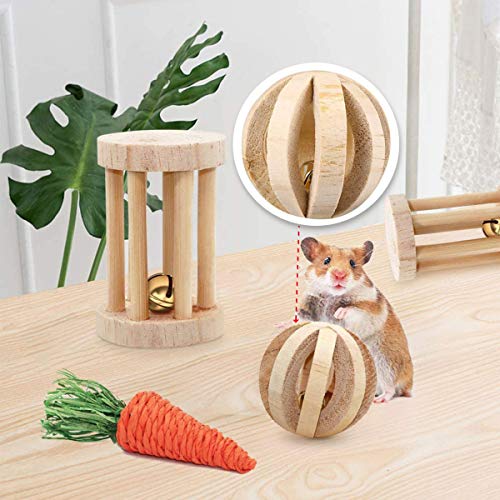 HORYDIA Hamster kauwen speelgoed natuurlijke houten cavia speelgoed tanden zorg molar speelgoed voor hamster cavia… - Image 6