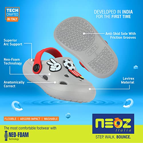 Image of NEOZ Casual Slingback Clogs for Kids with Soft Sole | Slip-On Breathable, Lightweight | Comfortable & Durable | Stylish Indoor & Outdoor Sandals Clogs for Kids