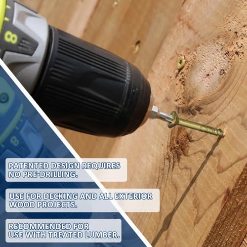 Tornillos Tirafondo para madera UnibLn #9 x 3 pulgadas Pack de 100 - Acero Carbono cabeza plana sistema Torx miniatura 5