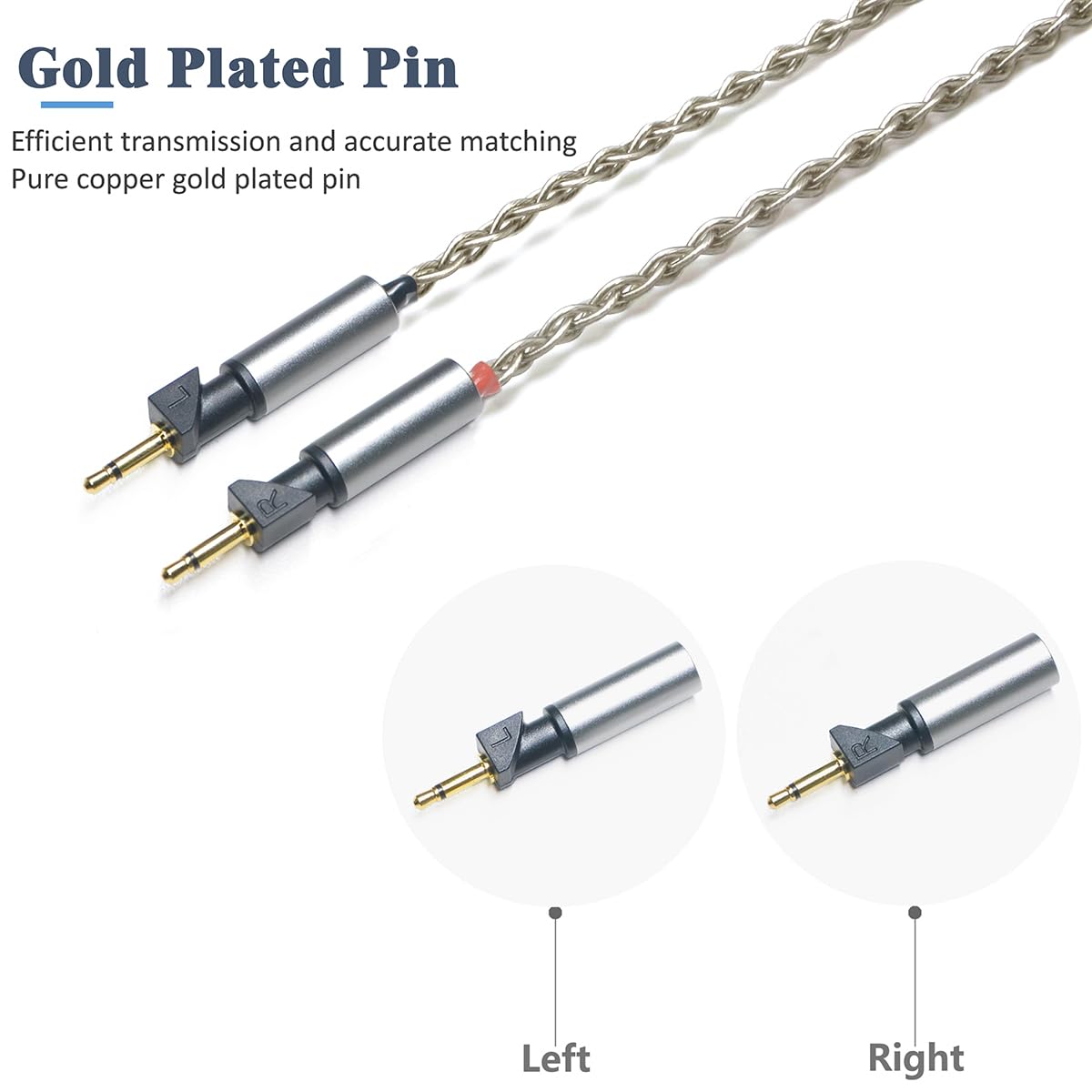 GUCraftsman 6N Single Crystal Silver Headphone Upgrade/Replacement Cable 4Pin XLR/4.4mm/3.5mm for Abyss Diana V2 Abyss Diana TC (3.5mm Plug)