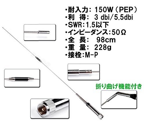SG7700. 50/144/430MHz帯高利得3バンドモービルアンテナ a6b4a1da28ce4dd5b152632dcb3300