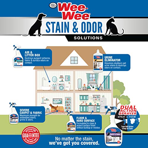 Image of Four Paws Wee-Wee Pet Stain and Odor Eliminator for Carpet Stains 128 Ounces (Pack of 2)
