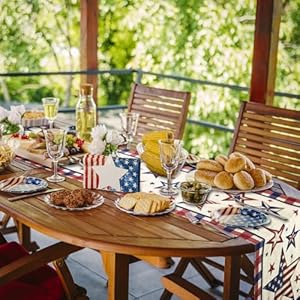Stars and Stripes 4th of July Table Runner, Patriotic Memorial Day Table Runner American Flag Independence Day Kitchen Dining Table Runners for Home Party Decor 13 x 72 Inch Stars and Stripes 4th of July Table Runner Patriotic Memorial Day Table Runner American Flag Independence Day Kitchen Dining Table Runners for Home Party Decor 13 x 72 Inch