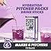 Pure Kick Hydration Pitcher Pack, Concord Grape, Includes 6 Packets, 1 Box, Makes 12 Quarts Total