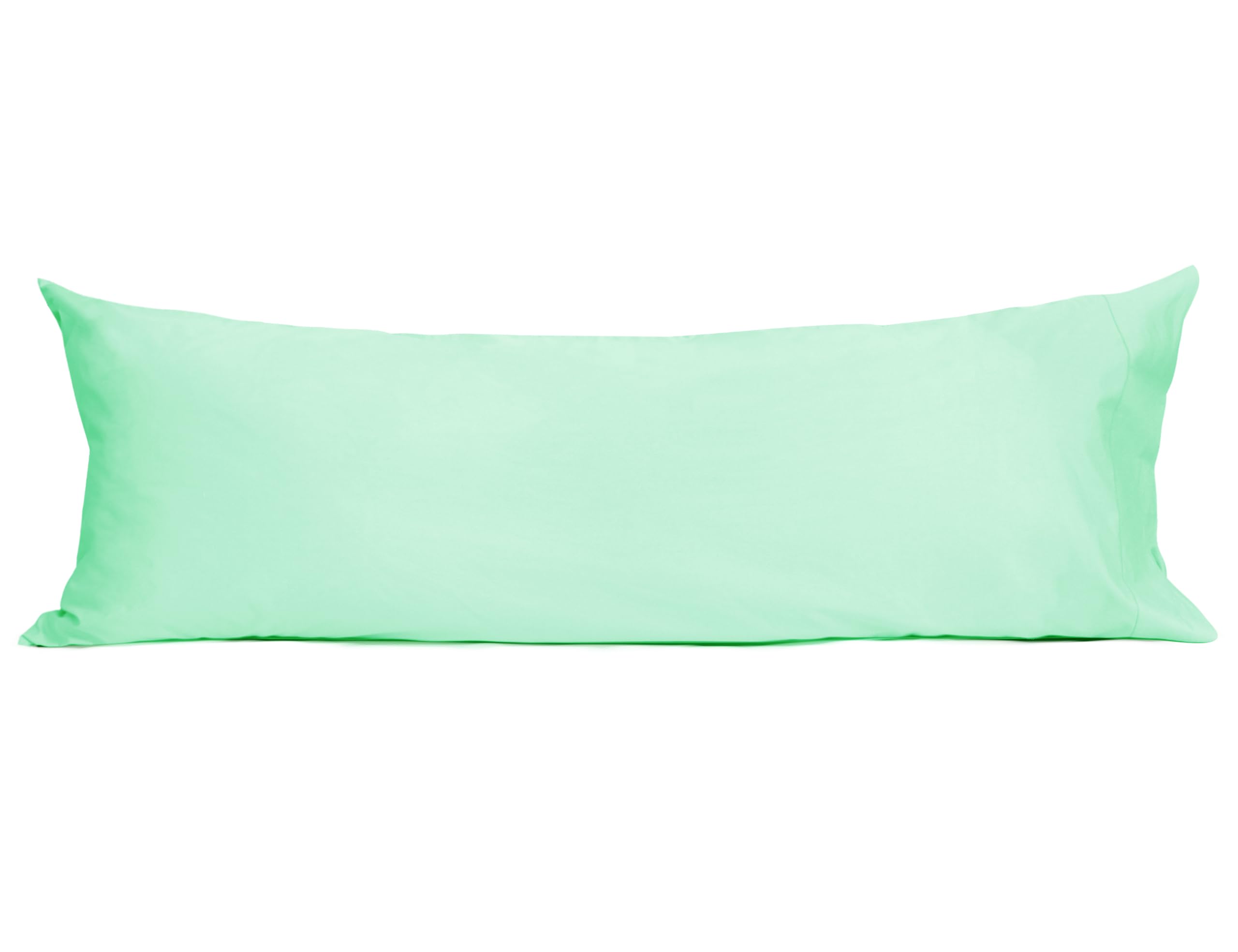 Sunflower Body Pillowcase 100% Cotton Long Pillow Cover/Case Envelope Closure 1 Pack, 20×54 inches Zephyr Green, Soft and Breathable