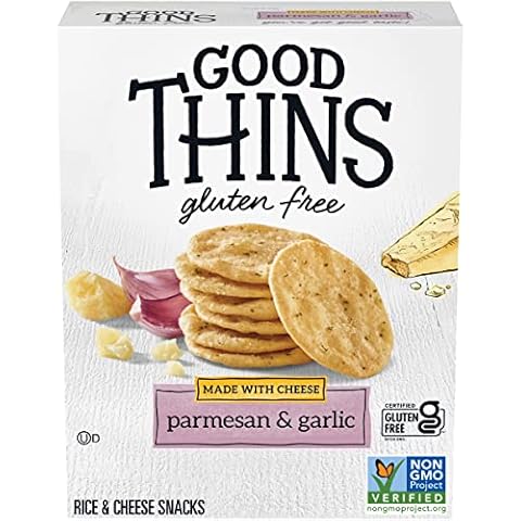 Good Thins Parmesan & Garlic Rice & Cheese Snacks Gluten Free Crackers, 3.5 oz Cover