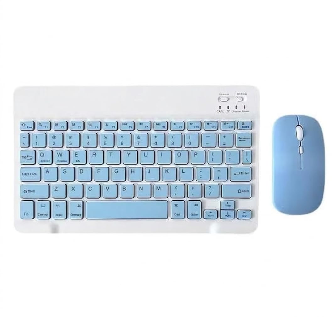Wireless Keyboard and Mouse Combo with Bluetooth and 2.4G Connectivity, Slim Compact Keyboard Set for Laptop PC Tablet Office Home and Daily Use (Blue)-picture-23