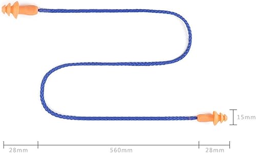 Miniatura 2 de 5 pares de tapones para los oídos con cable, tapones para los oídos reutilizables de silicona con cordón para los oídos, cancelación de ruido del