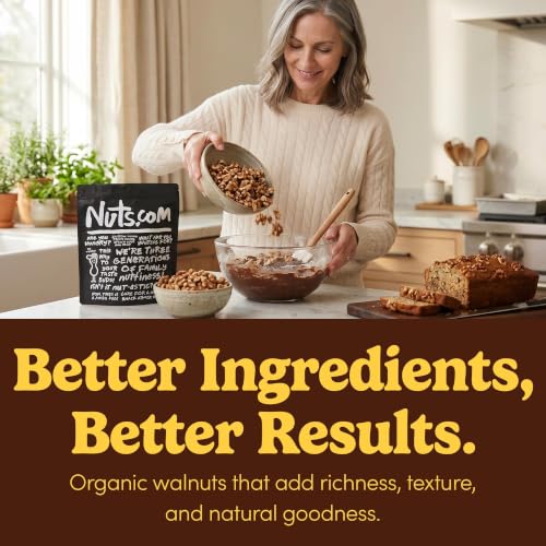 Image of Nuts.com Organic Raw Walnuts, No Shell, Single-Serve, 12 Pack
