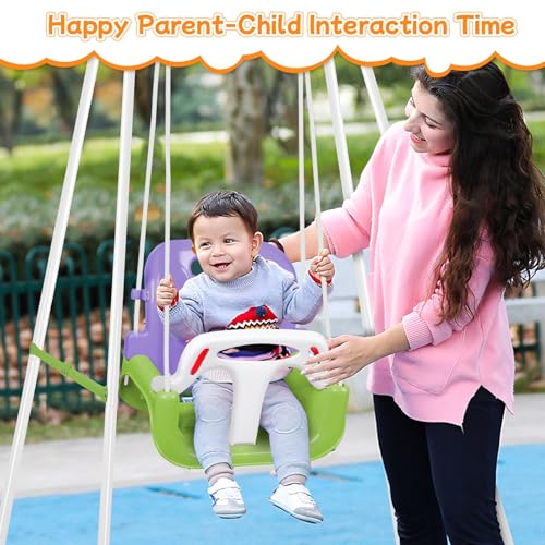 Image of 4-in-1 Toddler Swing Set & Baby Jumper and Bouncer for Toddlers | Foldable Baby Swing Stand for Outdoor /Indoor Play, Easy to Assemble and Store for Ages 6 Months to 10 Years Old