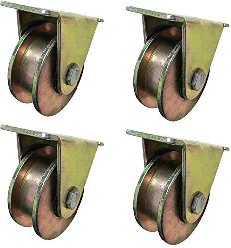 Roulettes 4X H-Slot rigides en acier pour rails et guidage