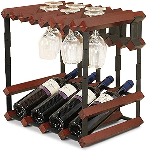 Soporte para botellas de vino LaseVe 4 botellas madera y metal miniatura 1