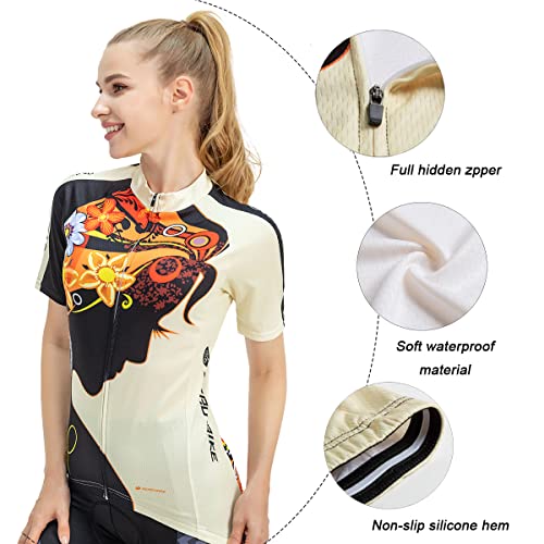 Image of Women's Short Sleeve Cycling Jersey Jacket Cycling Shirt Quick Dry Breathable Mountain Clothing Bike Top