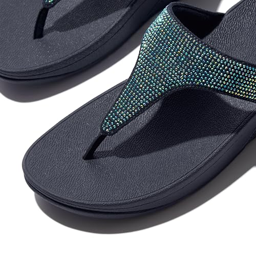 Image of FitFlop Women's LULU Crystal Embellished Toe-Post Sandals