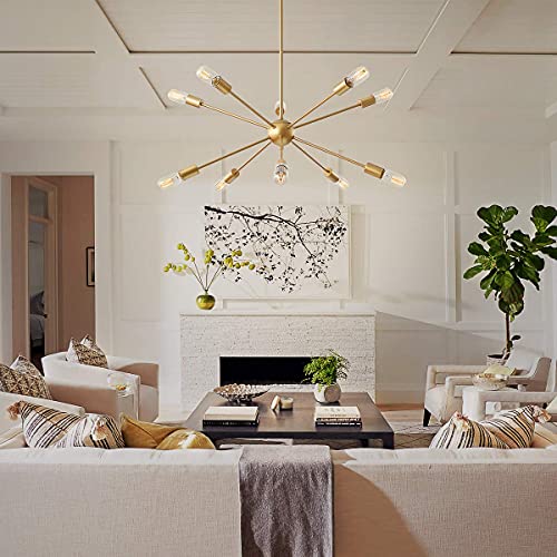 Greatest Product AIGU Pendant Light 10-Lights Industrial Sputnik Chandeliers,Modern Mid Century Decor Hanging Ceiling Lights for Kitchen Dining Room Living Room Bedroom Visiting Room Study.