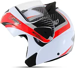 CAPACETE ESCAMOTEÁVEL PRO TORK V-PRO JET 2 CARBON BRANCO - VERMELHO TAM. 60