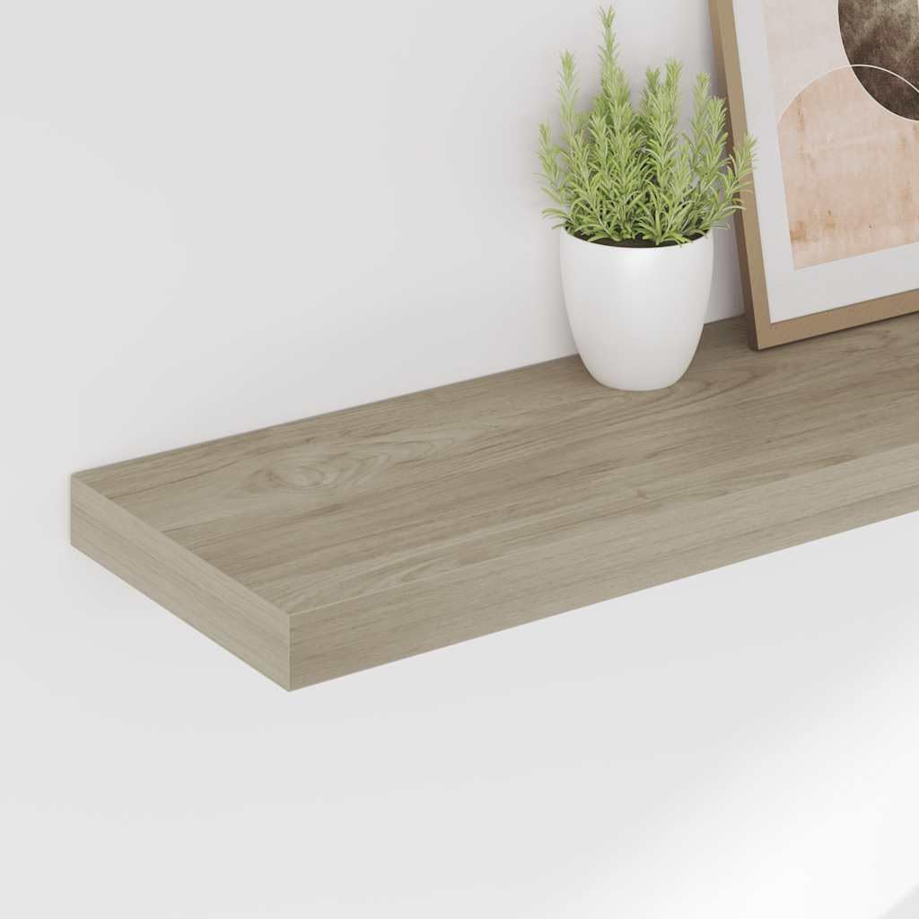 Estantería flotante de 120 x 23,5 x 3,8 cm, madera de roble MDF y metal, con sistema de fijación invisible, soporta hasta 10 kg, para salón, pasillo, dormitorio