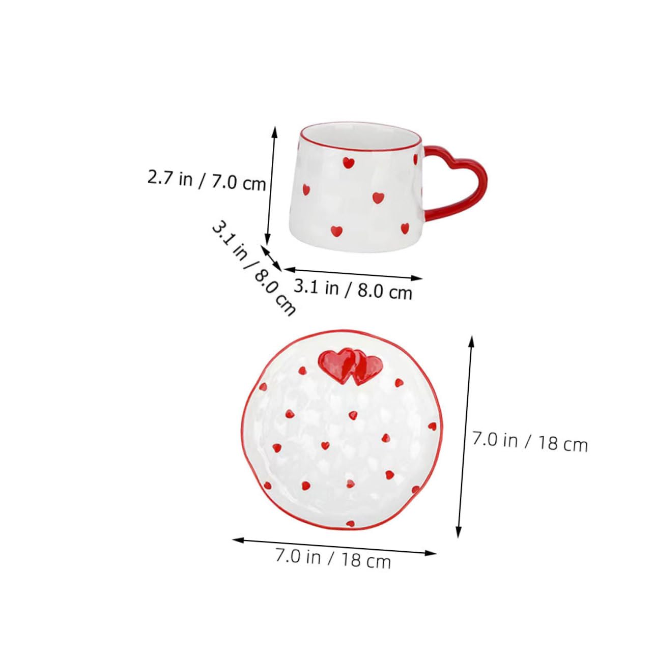 1satz Keramiktassen Mit Untertassen Liebevolle Cappuccino Und Kaffeetassen Für Valentinstag Große Kapazität Modernes Design Für Zuhause Und Cafés