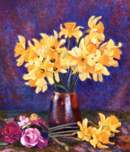 Pintura al óleo DIY de narcisos con acrílicos opacos que cubren números