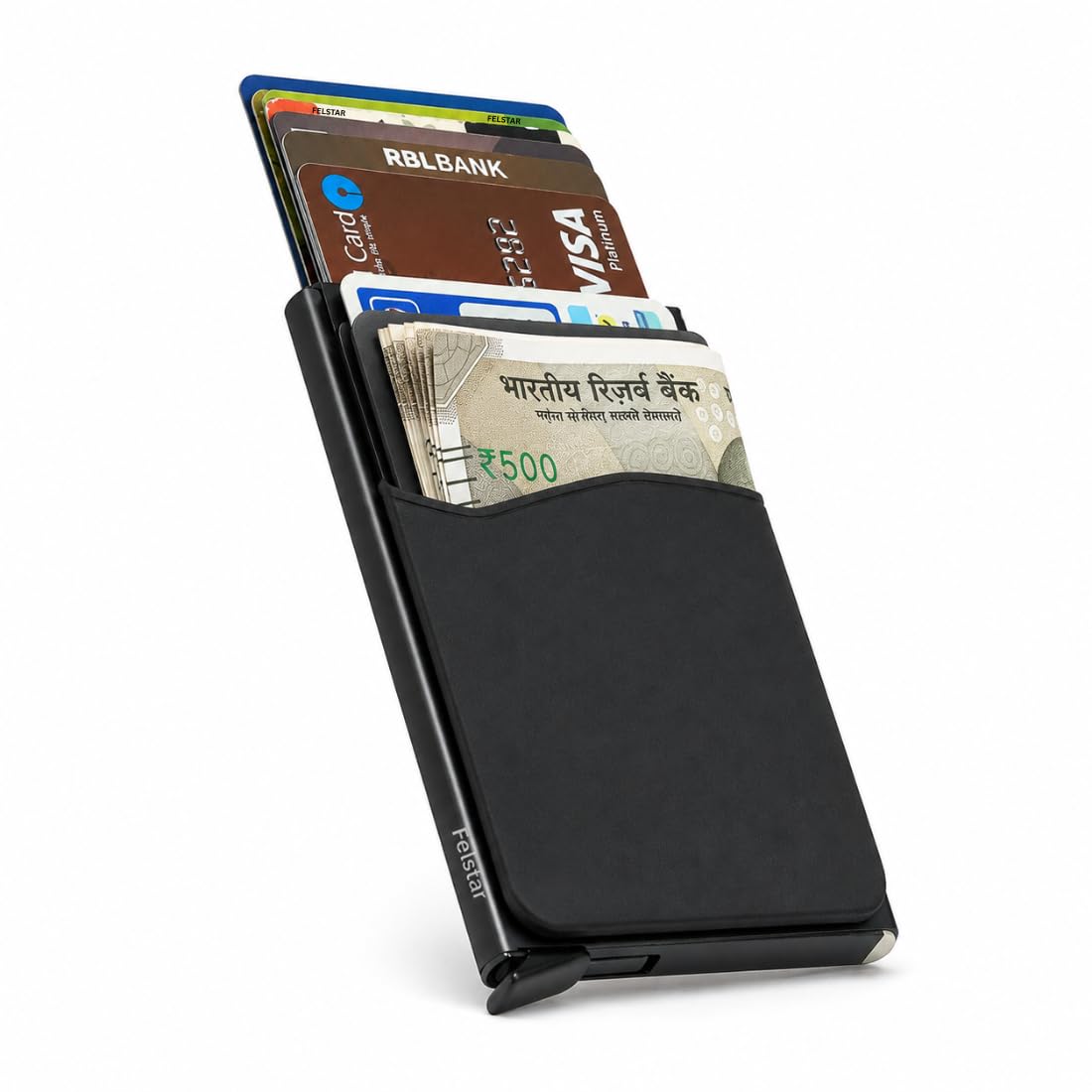felstar RFID Blocking Aluminum Pop up Smart Credit/Debit ATM Wallet for Men and Women Card Holder Minimalist with Pocket Corporate Gift for Employees-picture-23