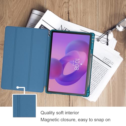 Image of ProCase Smart Case for 2025 Lenovo Idea Tab Plus 12.1 Inch /Tab K12, Teal | Slim Light Cover Trifold Stand Hard Shell Folio Smart Protective Case for Idea Tab Plus /Tab K12 (TB361FU /TB361ZU)