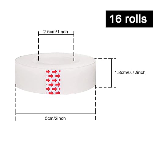 Miniatura 2 de 16 rollos de cinta blanca numerosas aplicaciones diseñada para reparar perfecta para el hogar oficina escuela 34 x 1000 pulgadas