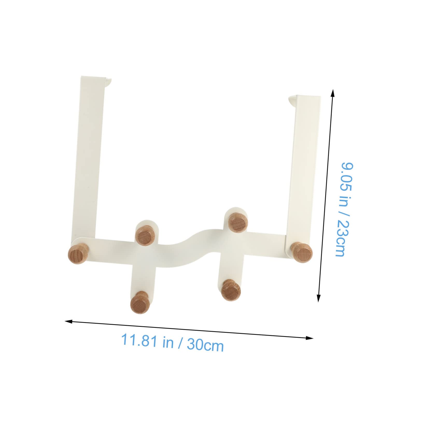 Unomor 6-Piece Wooden Door Hooks Multi-Functional Over Door Organizer for Storage