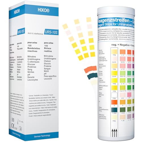 Bandelettes urinaires 100 x 10 en 1 Auto-test avec 10 indicateurs Test de santé Bandes d'analyse d'urine Infection des voies urinaires, cétose, diabète,...