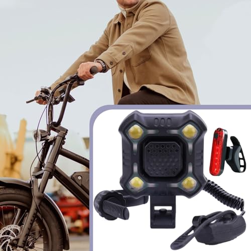 Lumière de cloche imperméable pour le cyclisme et klaxon vélo 140 dB USB