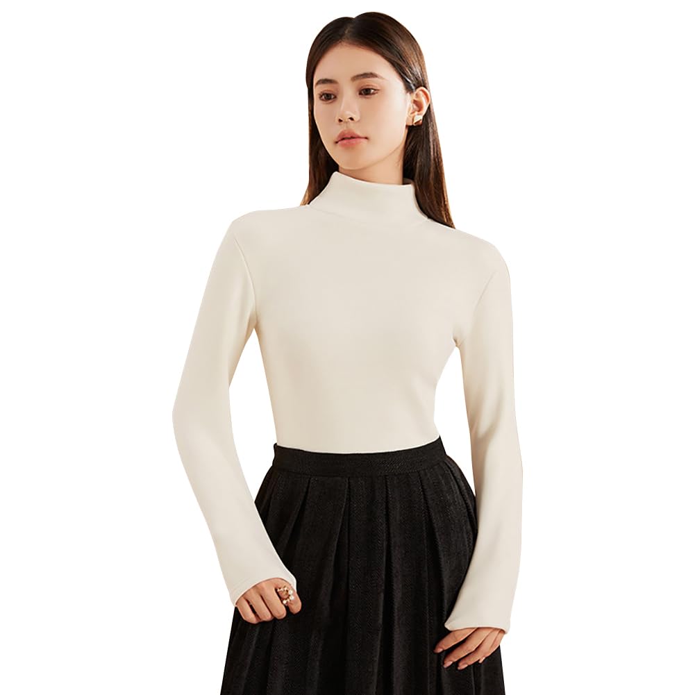 Women’s Thermal Turtleneck Shirts Mock Turtle Neck Fleece Lined Compression Long Sleeve Base Layer Tops Thermal Wear Pullover Sweater
