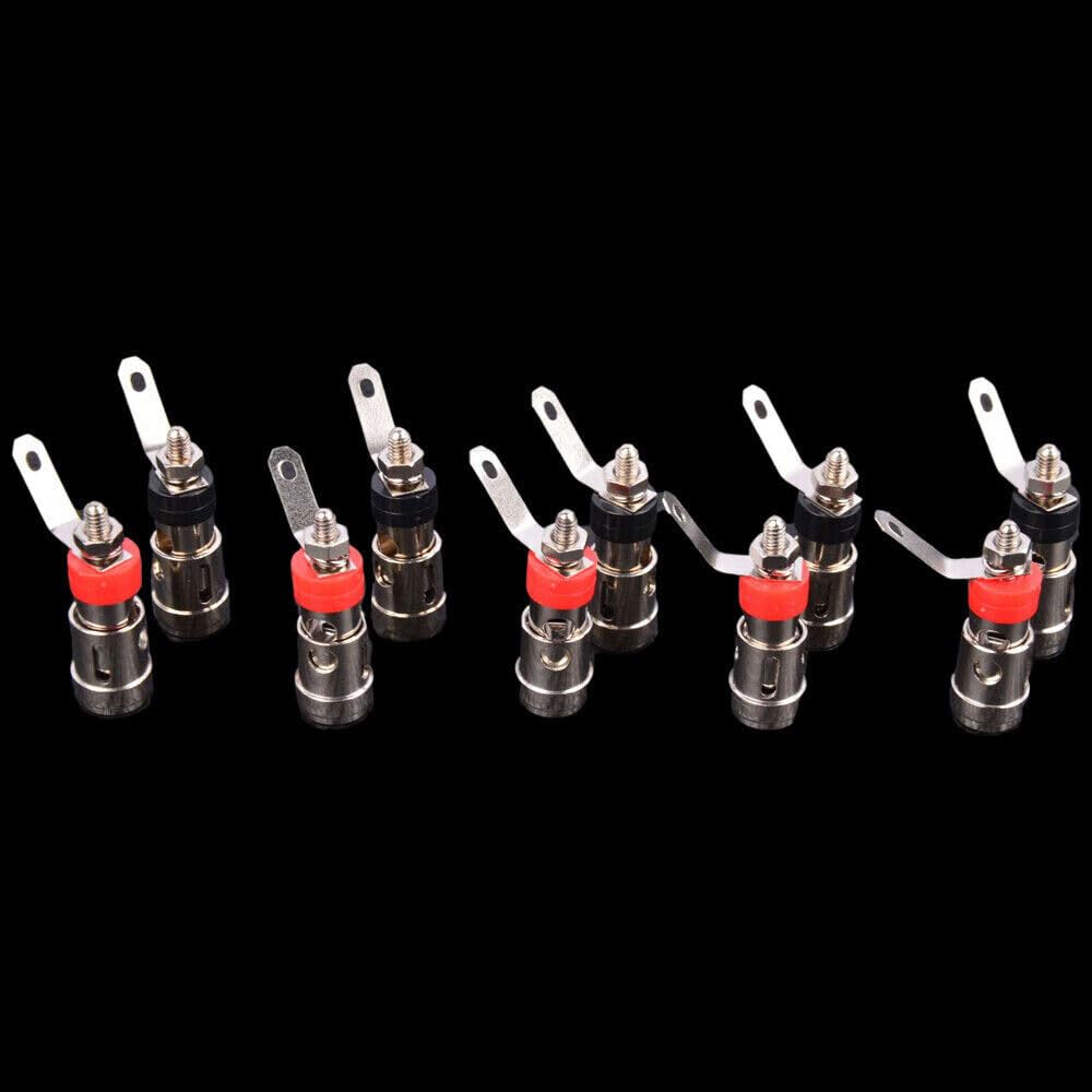 TEAMWILL 10PCS Speaker Audio AMP Terminal Binding Post Spring Loaded Type Nickel Plated