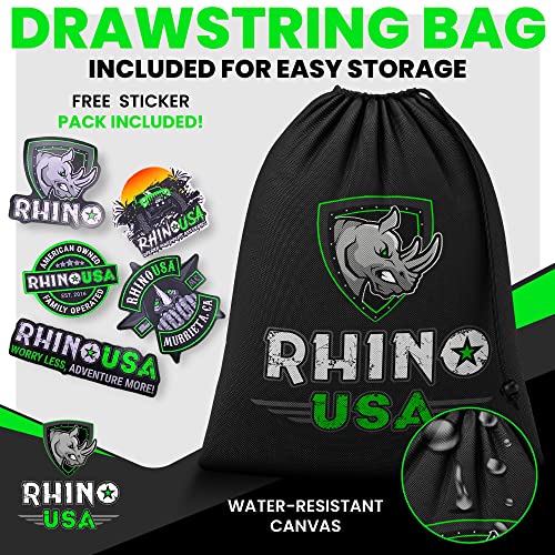 Rhino Usa Ratchet Strap Tie Down Kit, 5,208 Break Strength - Includes (2) Heavy Duty 1.6" X 8' Rachet Straps With Padded Handles & Coated Chromoly S Hooks + (2) Soft Loop Tie-Downs #TOP4